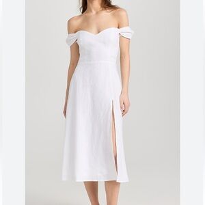 Reformation Bridgton Linen Dress - White